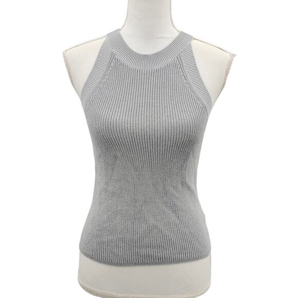 Aritzia Wilfred Orris Knit Sweater Tank Top Sleeveless Halter Neck Blue 82999 XS - Picture 1 of 5